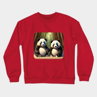 Cute panda bear friends Crewneck Sweatshirt